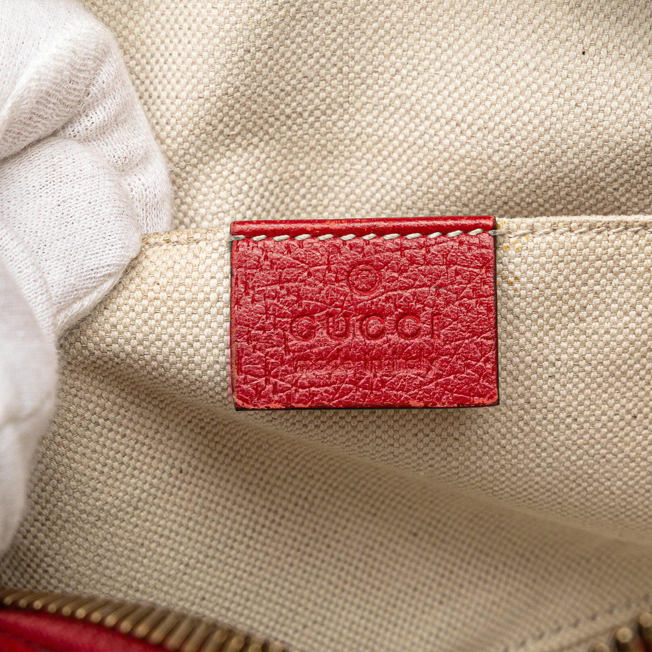 Gucci Leather Animalier Web Disco Crossbody Rood