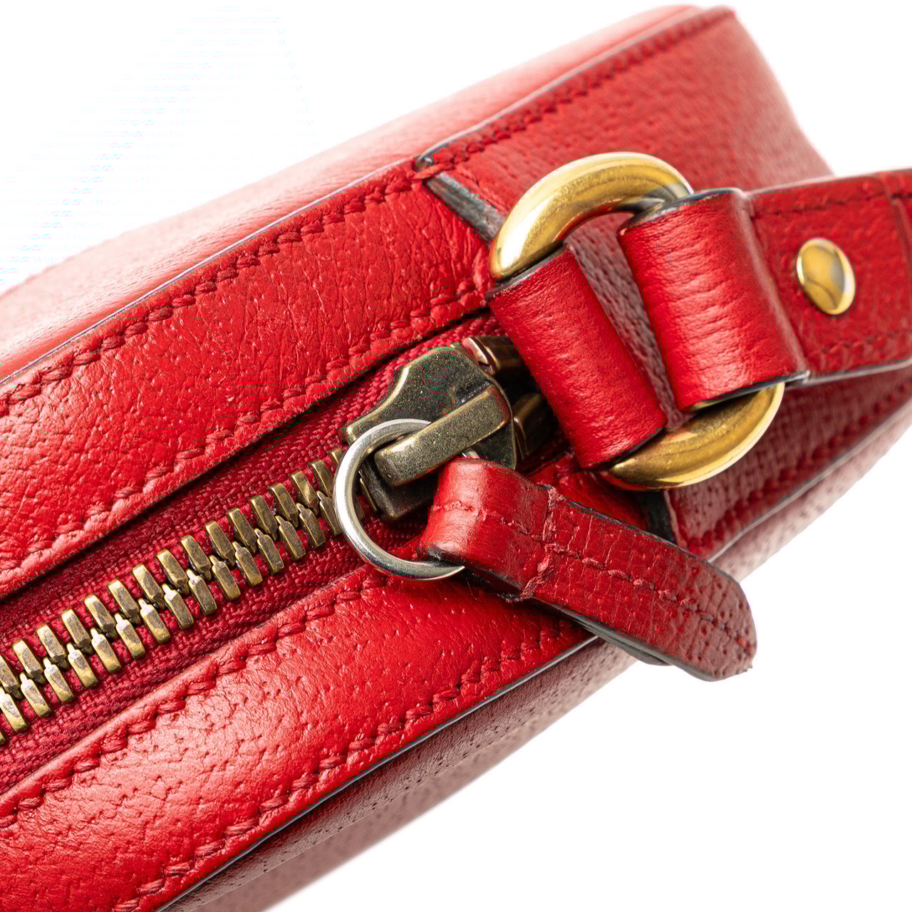 Gucci Leather Animalier Web Disco Crossbody Rood