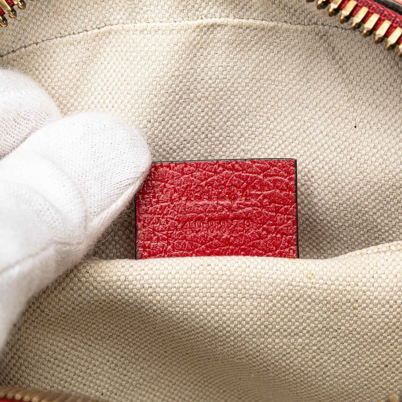 Gucci Leather Animalier Web Disco Crossbody Rood