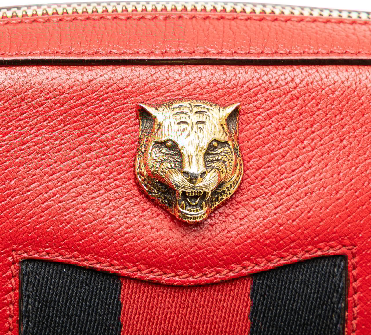 Gucci Leather Animalier Web Disco Crossbody Rood