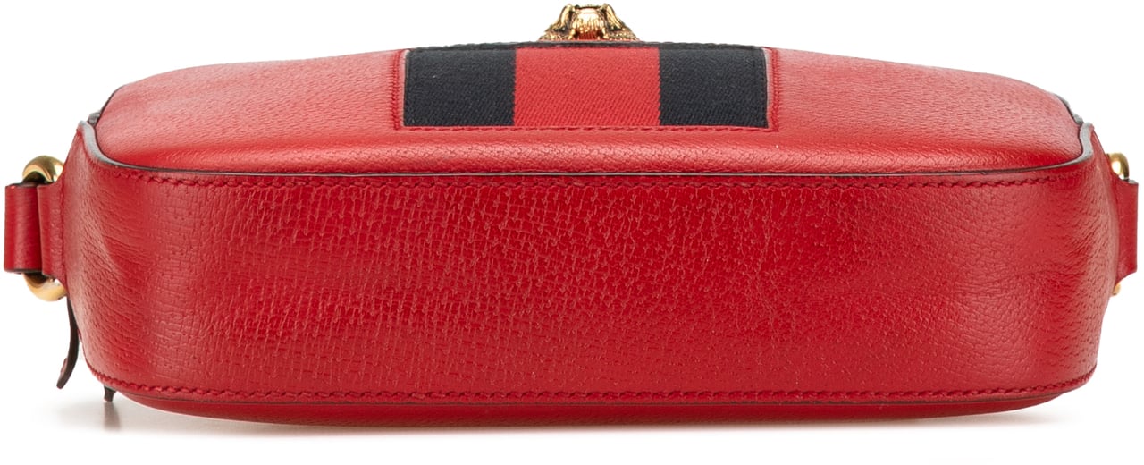 Gucci Leather Animalier Web Disco Crossbody Rood