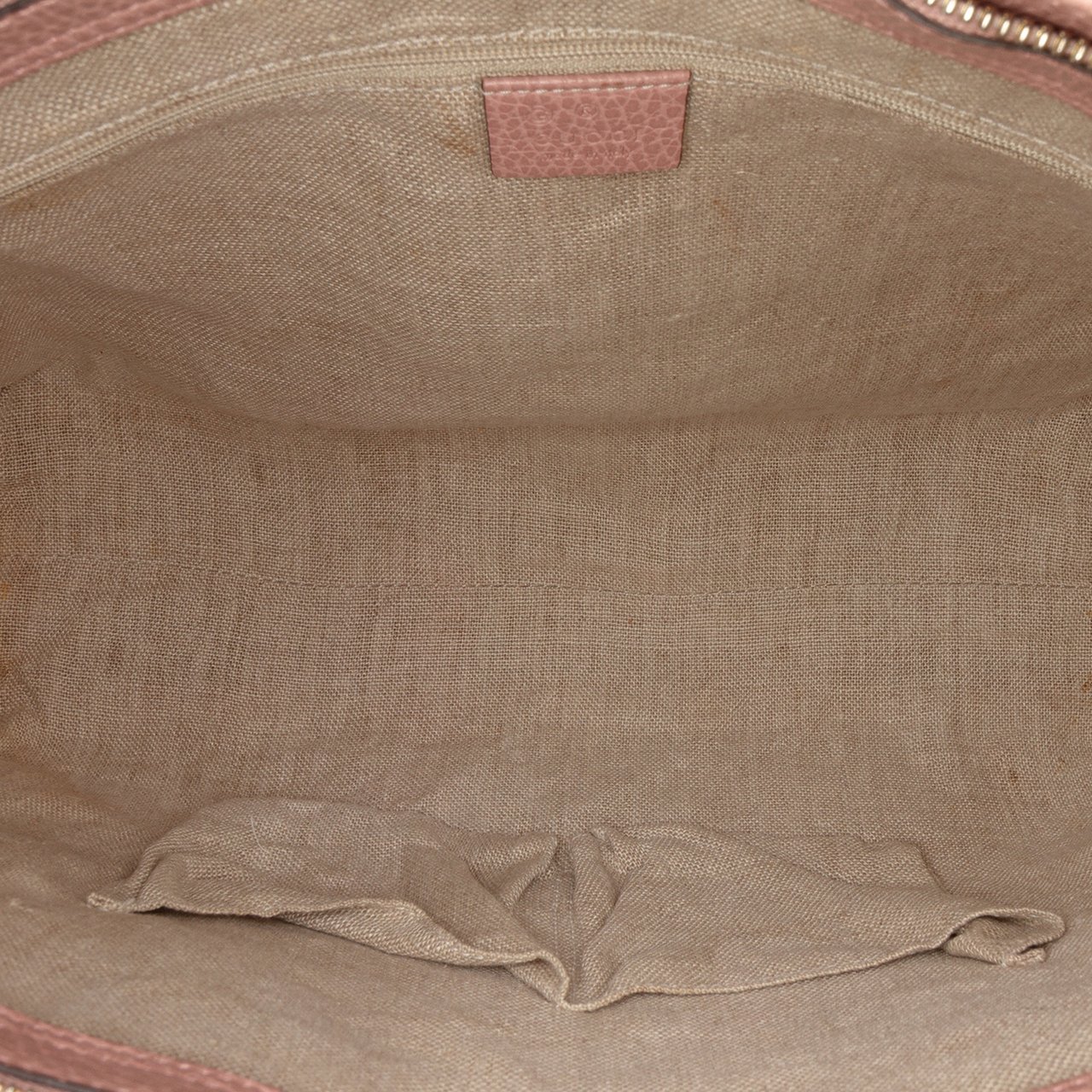 Gucci Leather Bamboo Tassel Satchel Roze