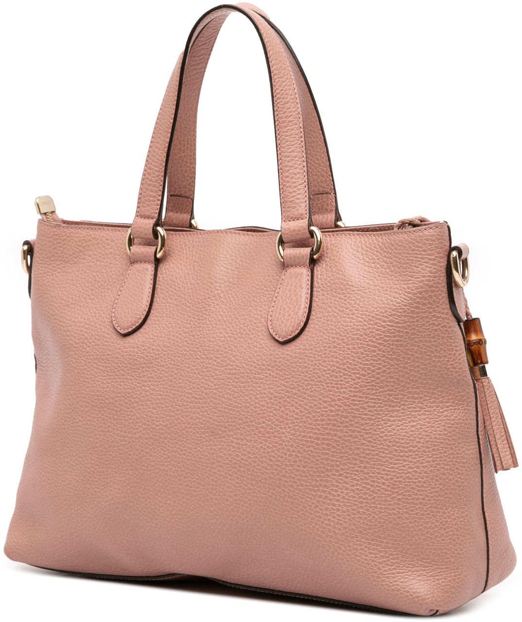 Gucci Leather Bamboo Tassel Satchel Roze