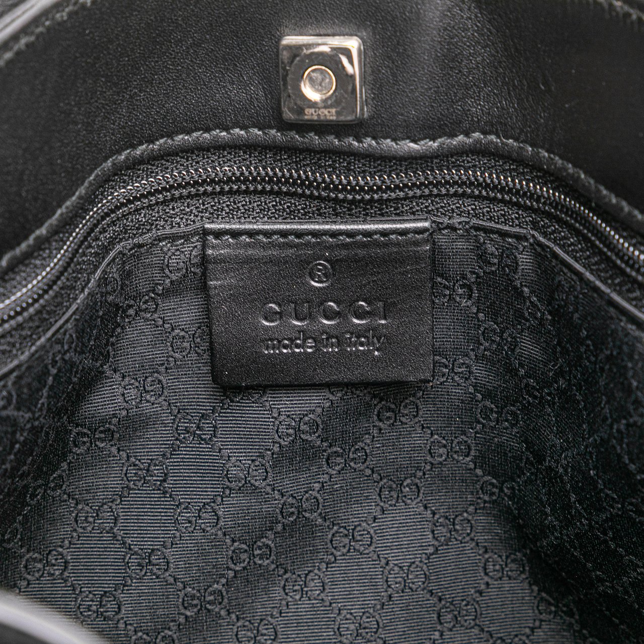 Gucci Leather Web Handbag Zwart