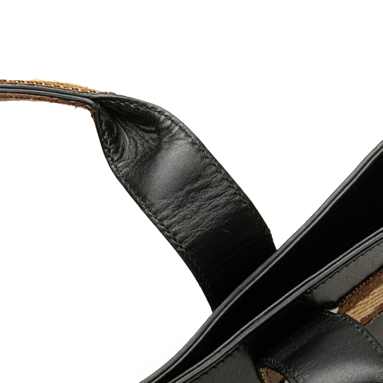 Gucci Leather Web Handbag Zwart