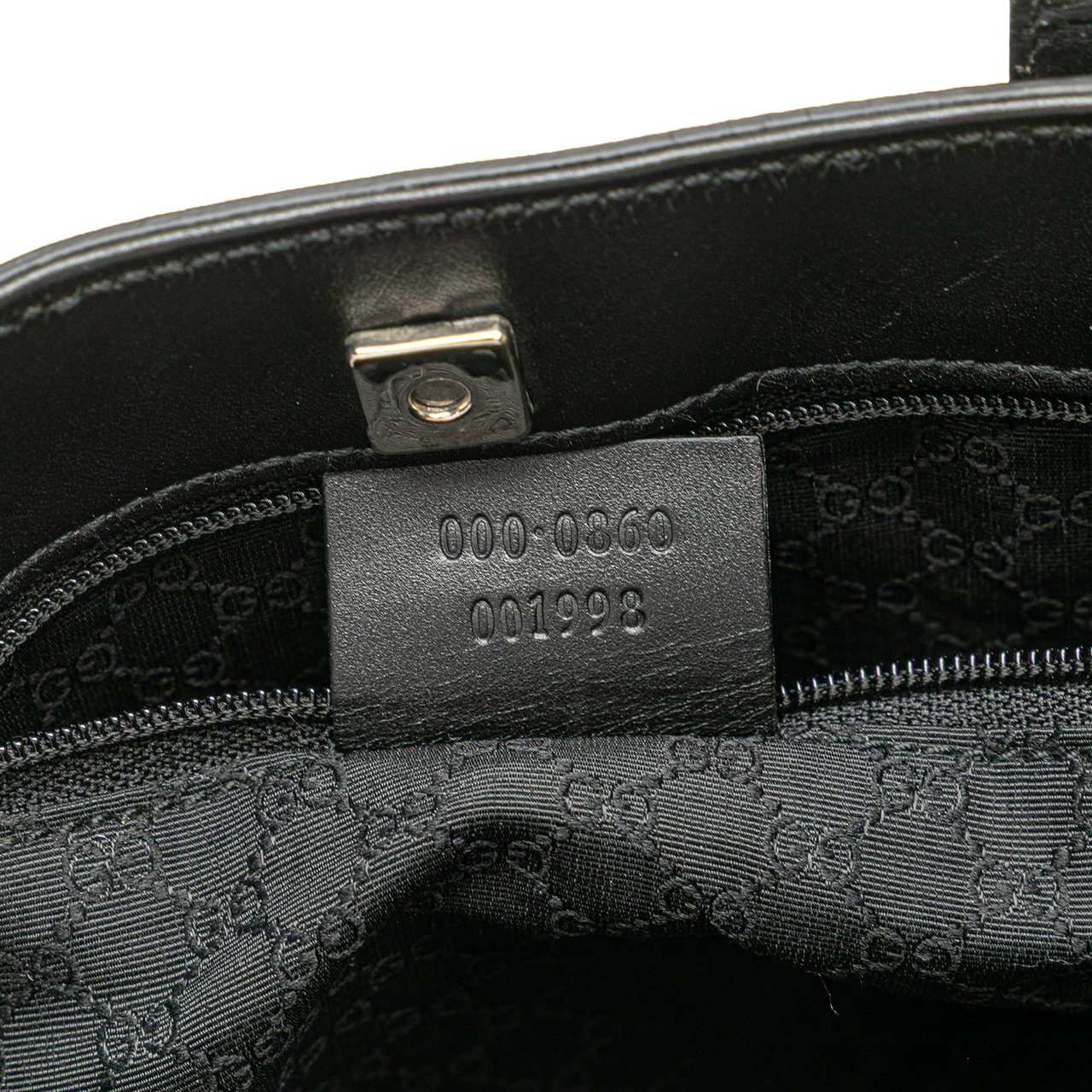 Gucci Leather Web Handbag Zwart