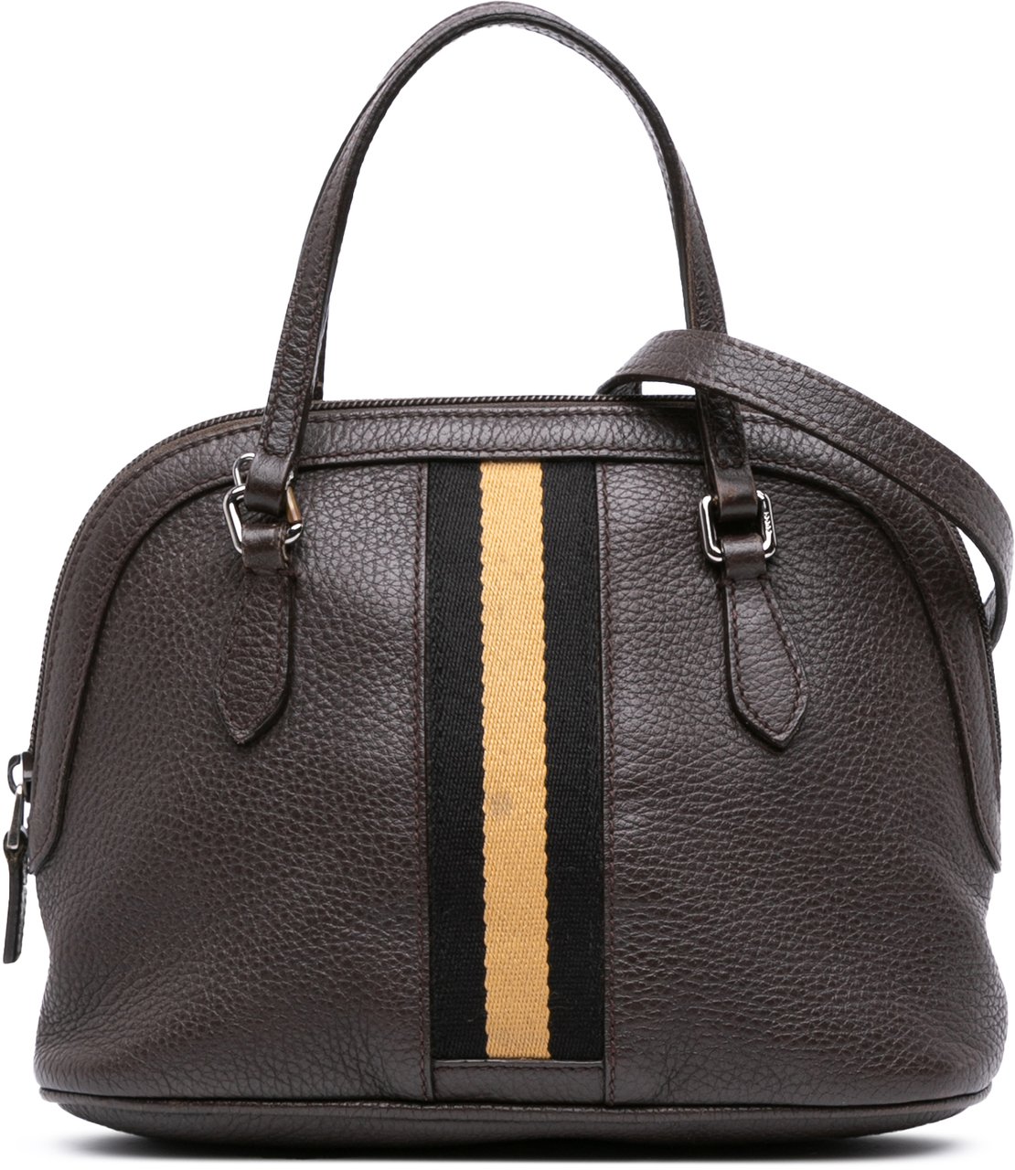 Gucci Mini Leather Web Dome Satchel Bruin
