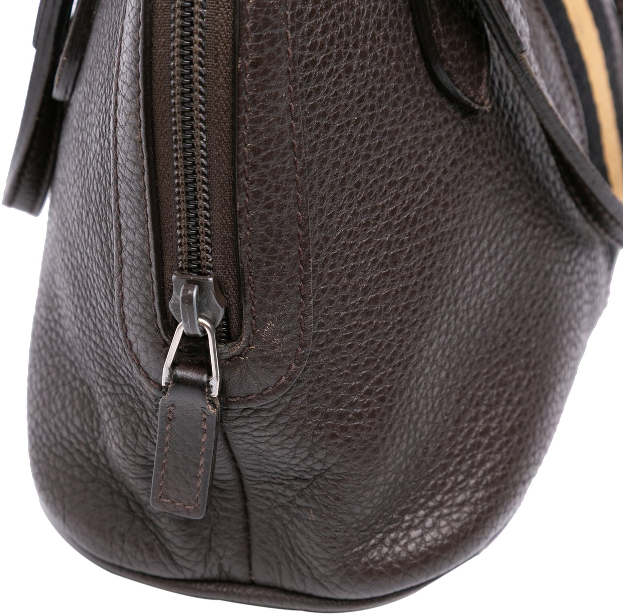 Gucci Mini Leather Web Dome Satchel Bruin