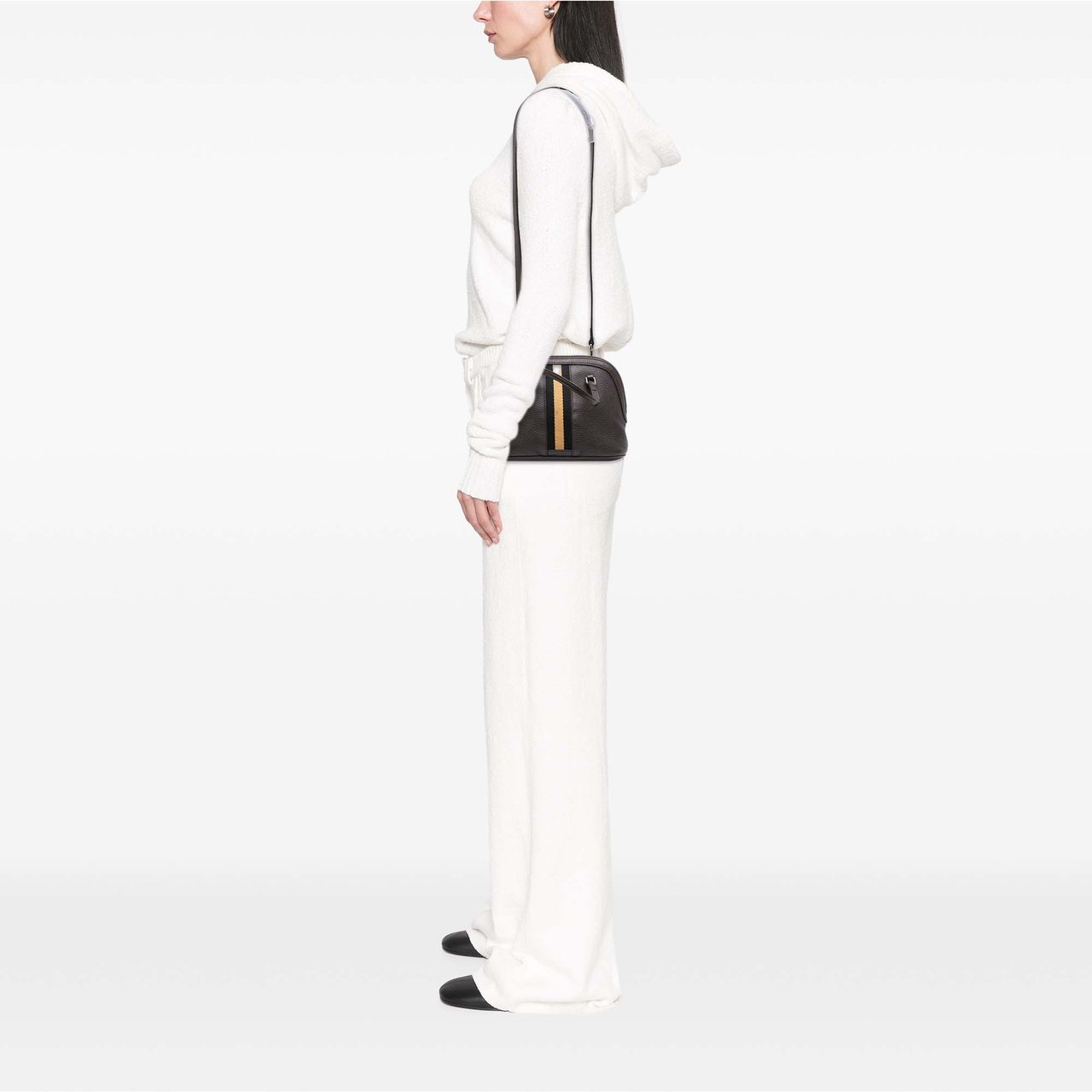 Gucci Mini Leather Web Dome Satchel Bruin