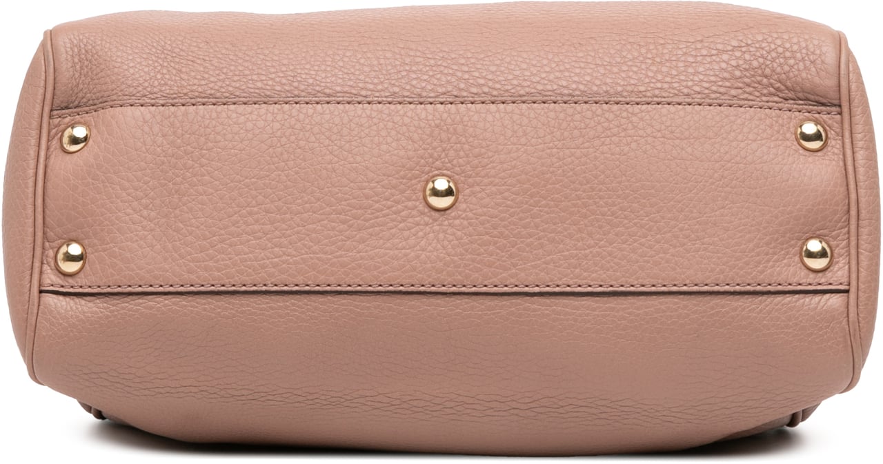 Gucci Small Calfskin Bamboo Shopper Satchel Roze