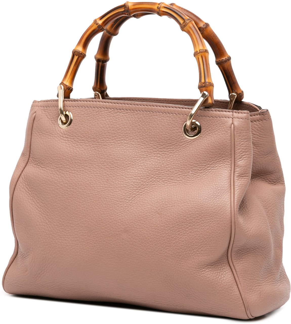 Gucci Small Calfskin Bamboo Shopper Satchel Roze