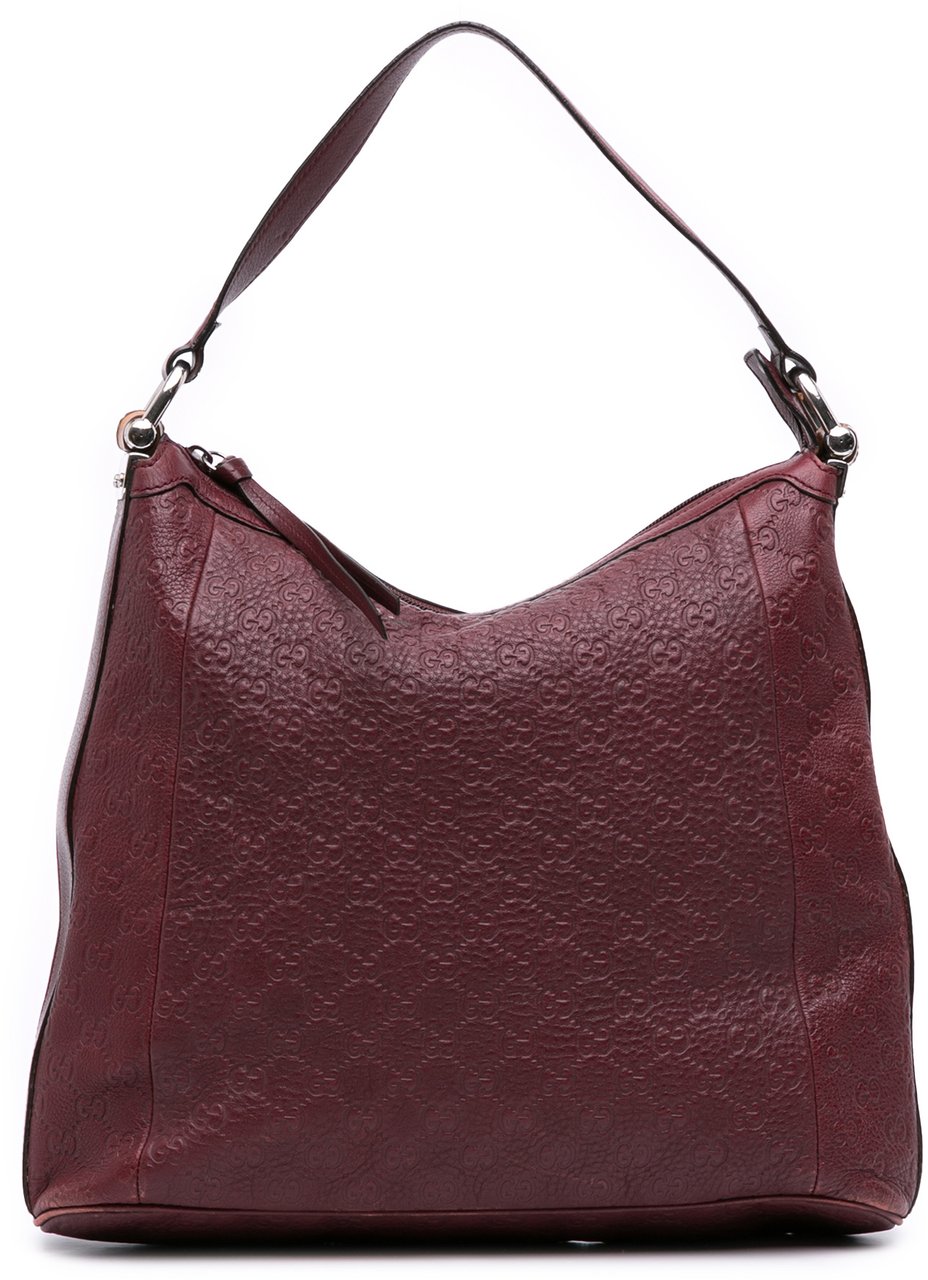 Gucci Guccissima Bamboo D Ring Hobo Rood
