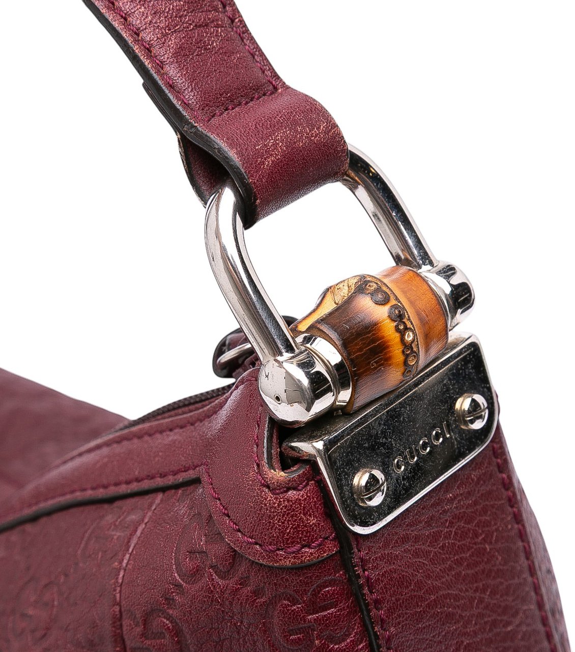 Gucci Guccissima Bamboo D Ring Hobo Rood