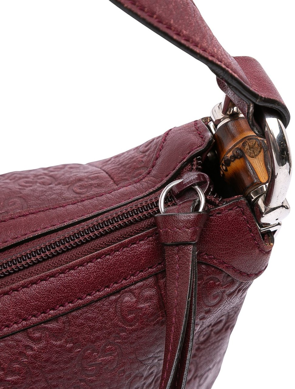 Gucci Guccissima Bamboo D Ring Hobo Rood
