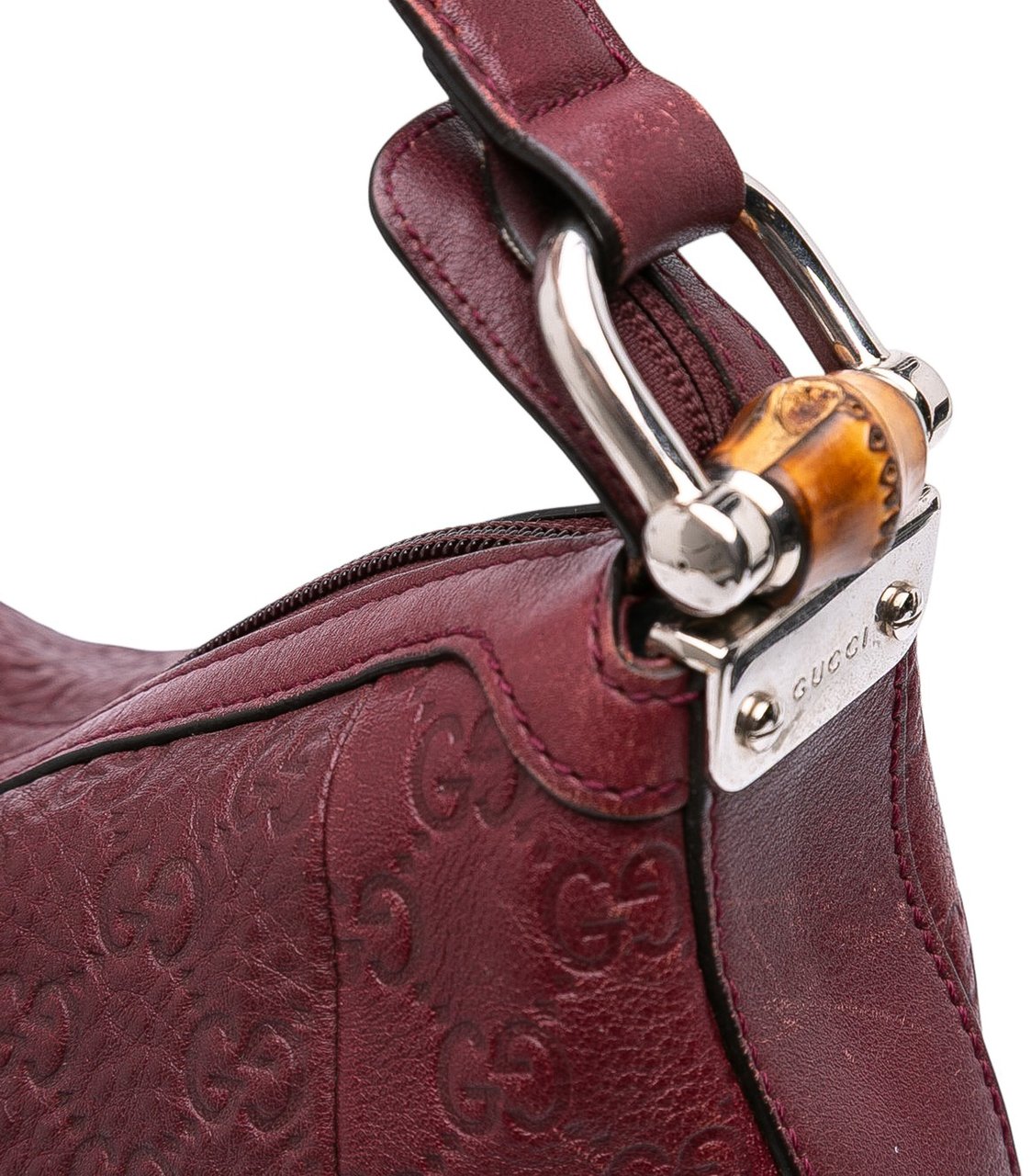 Gucci Guccissima Bamboo D Ring Hobo Rood