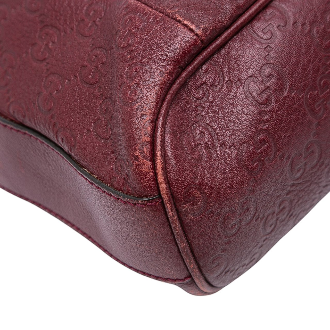 Gucci Guccissima Bamboo D Ring Hobo Rood