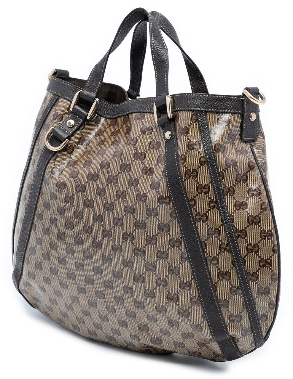 Gucci GG Crystal Abbey D Ring Convertible Tote Bruin