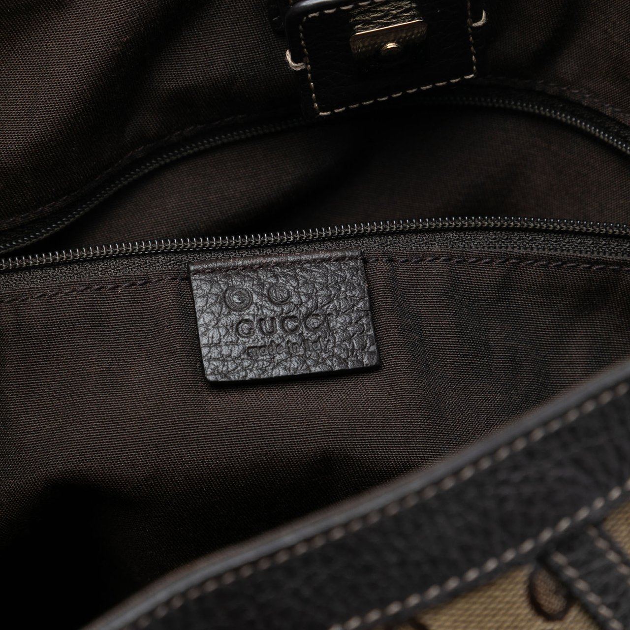 Gucci GG Crystal Abbey D Ring Convertible Tote Bruin