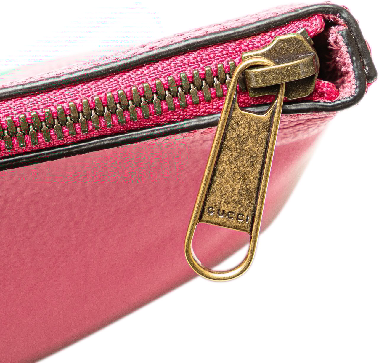 Gucci Medium Leather Logo Portfolio Clutch Roze