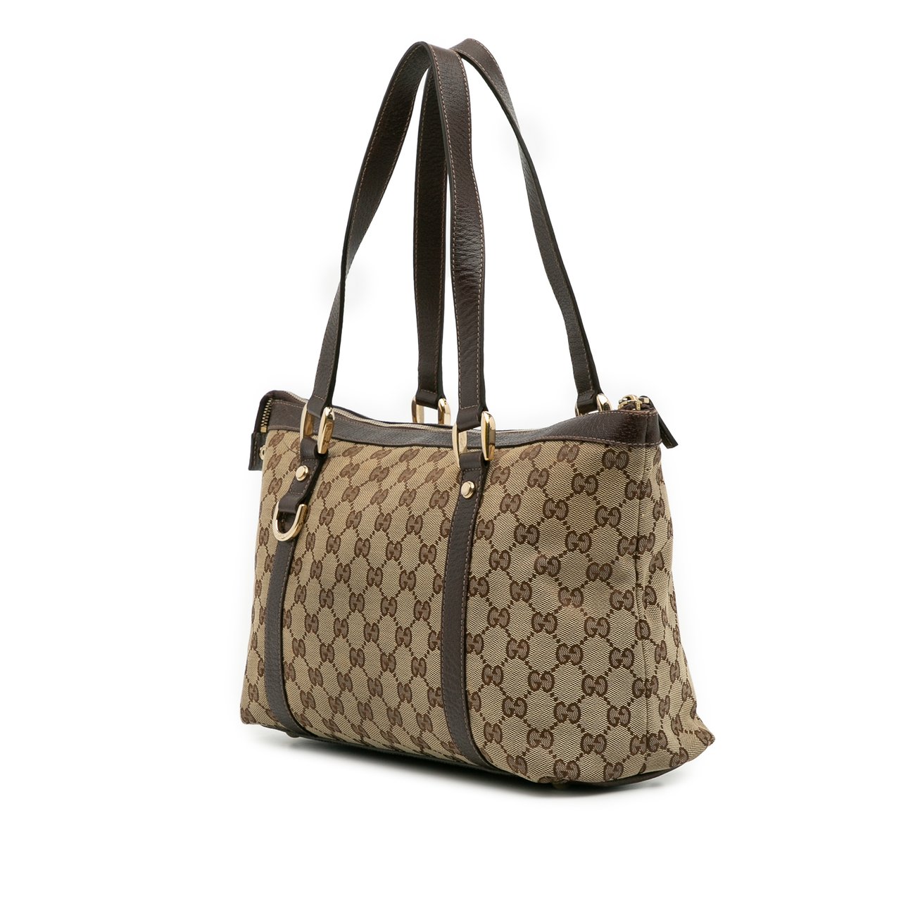 Gucci GG Canvas Abbey D Ring Tote Bruin