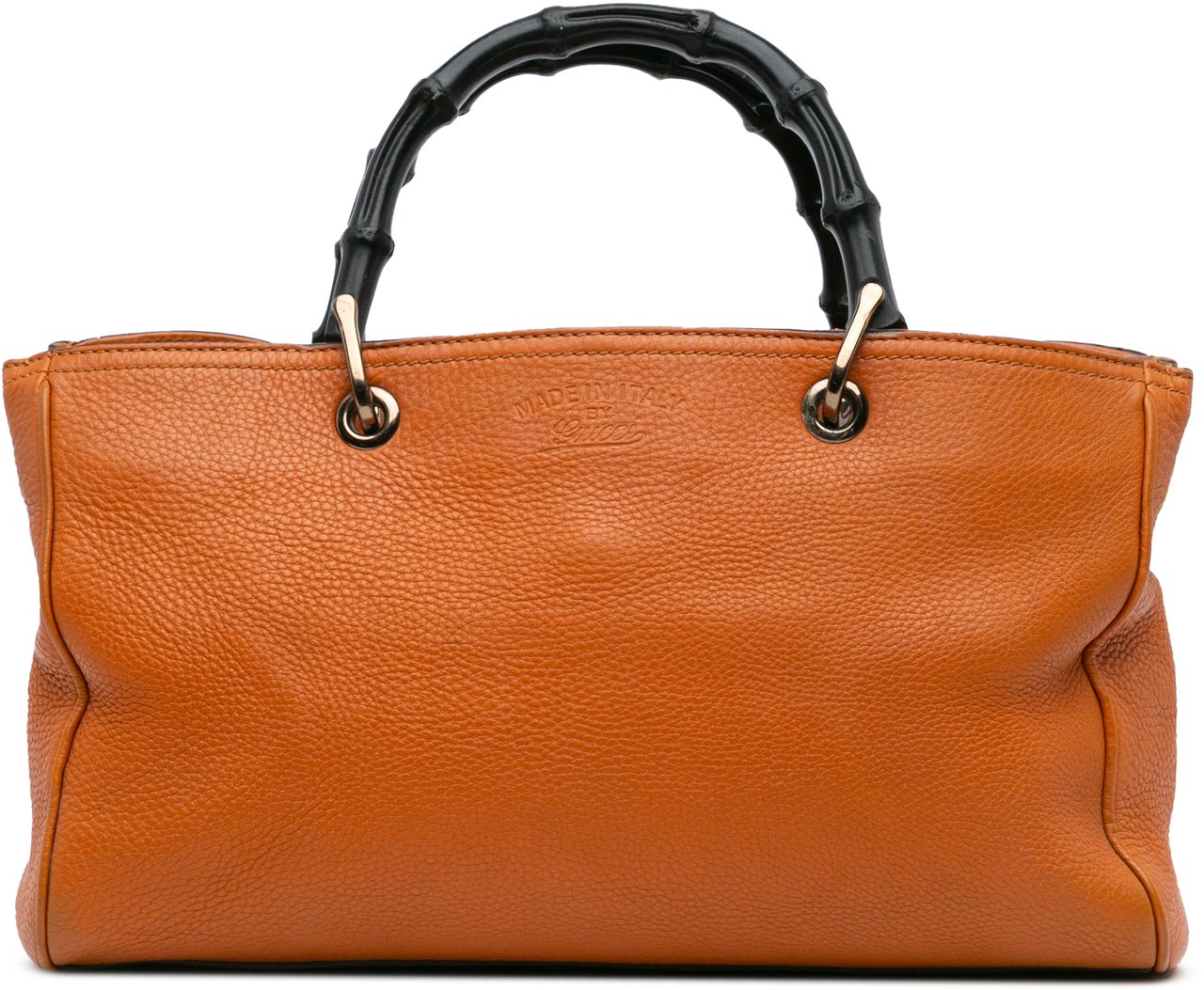 Gucci Medium Calfskin Bamboo Shopper Satchel Oranje