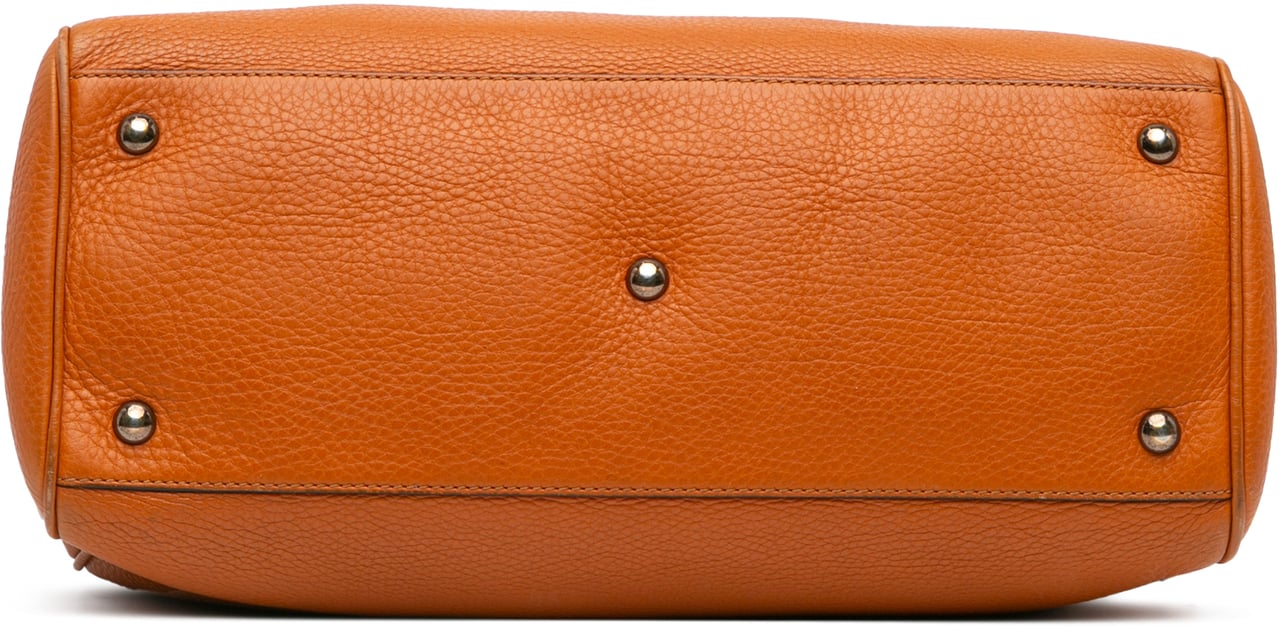 Gucci Medium Calfskin Bamboo Shopper Satchel Oranje