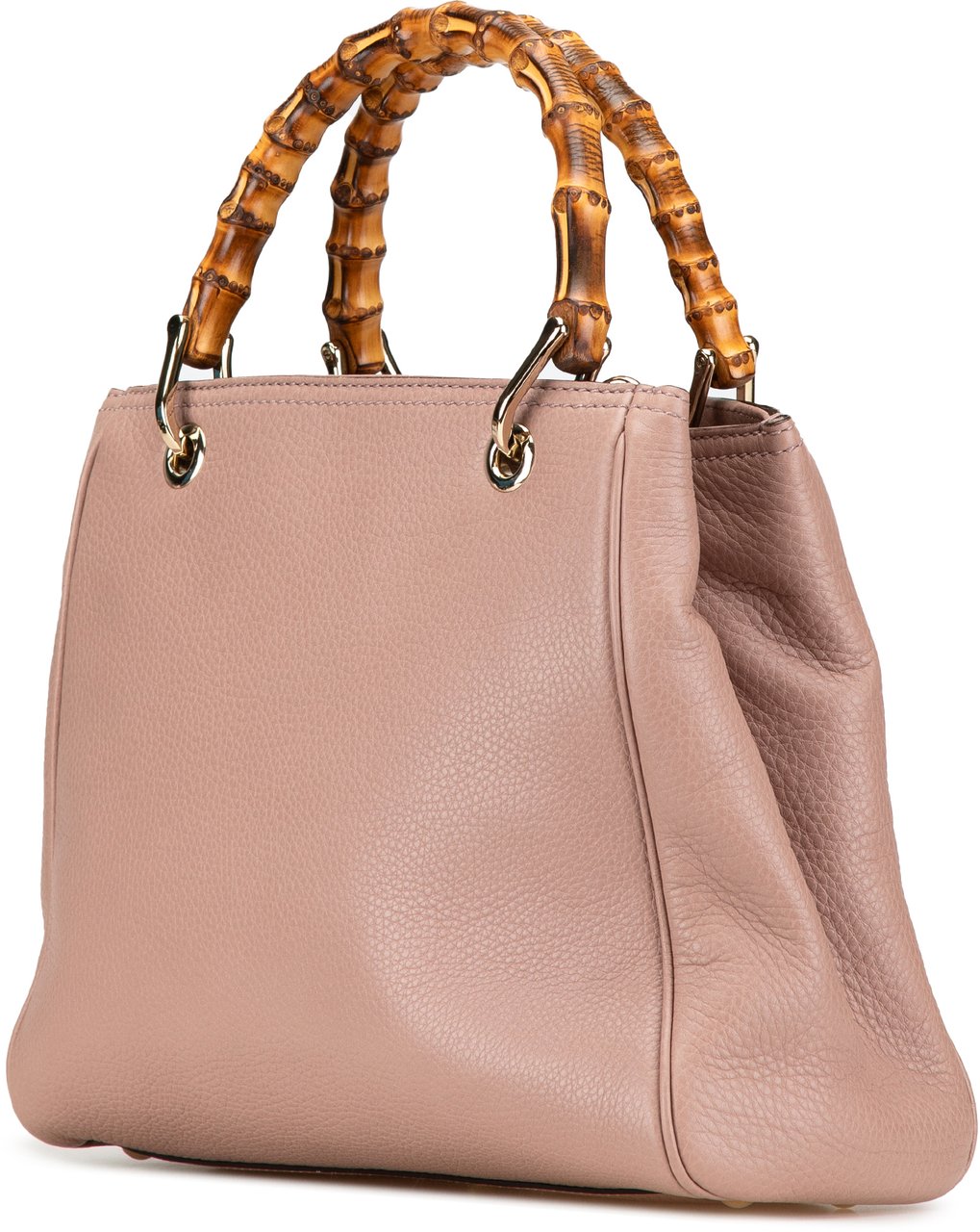 Gucci Small Calfskin Bamboo Shopper Satchel Roze