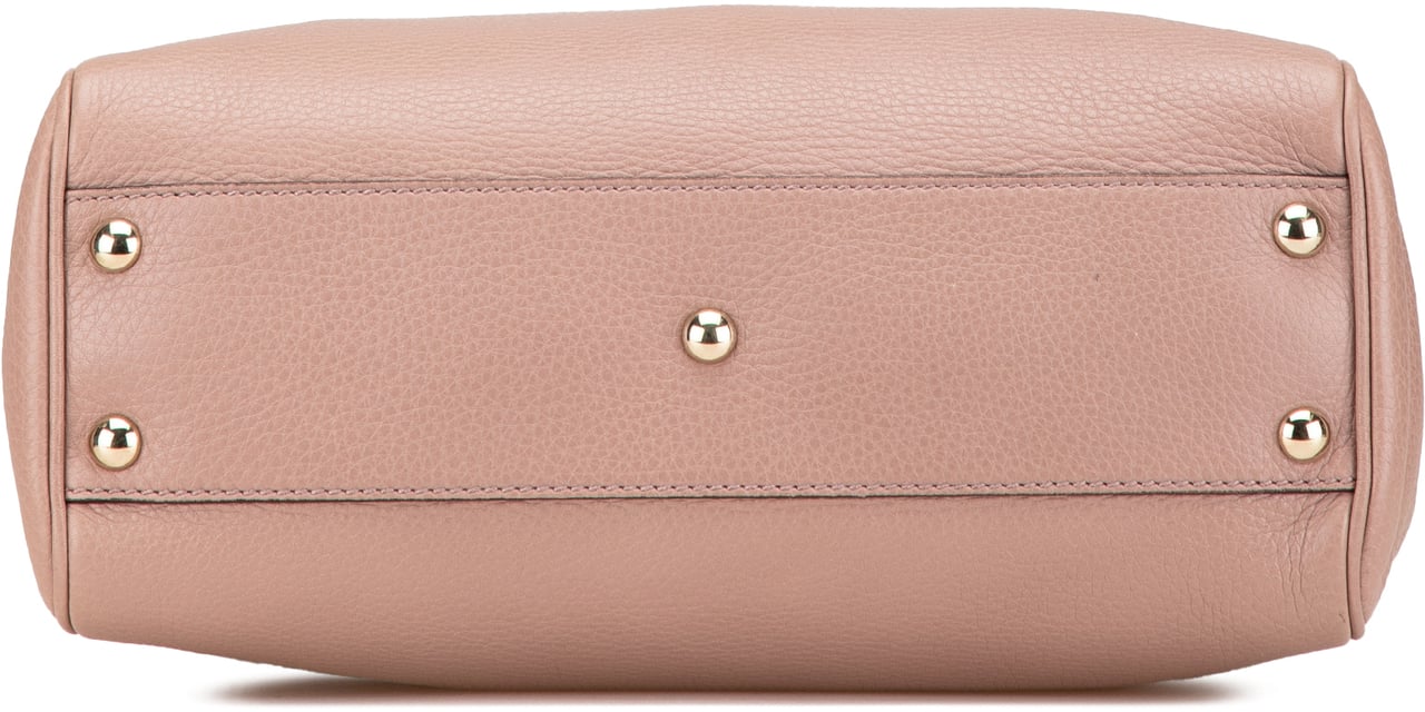 Gucci Small Calfskin Bamboo Shopper Satchel Roze