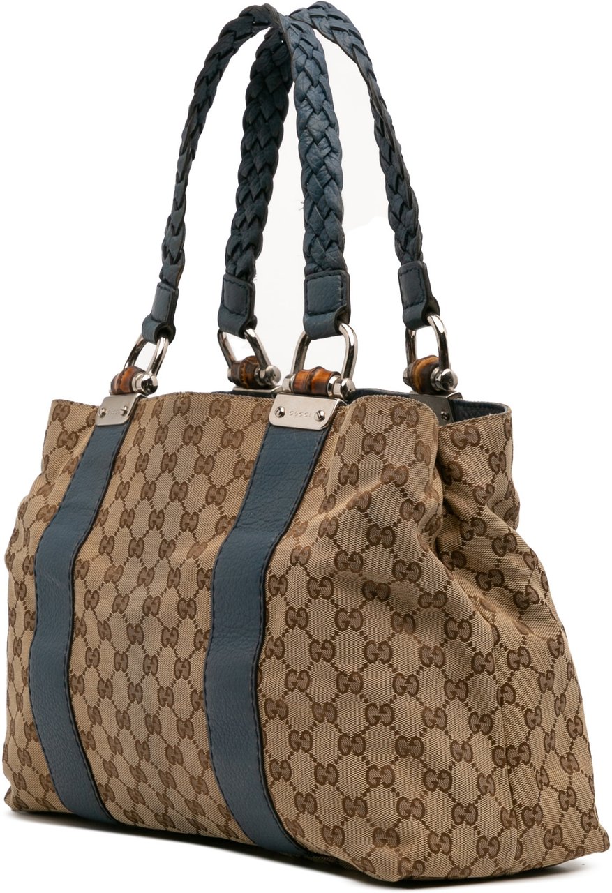 Gucci GG Canvas Bamboo Libeccio Tote Bruin