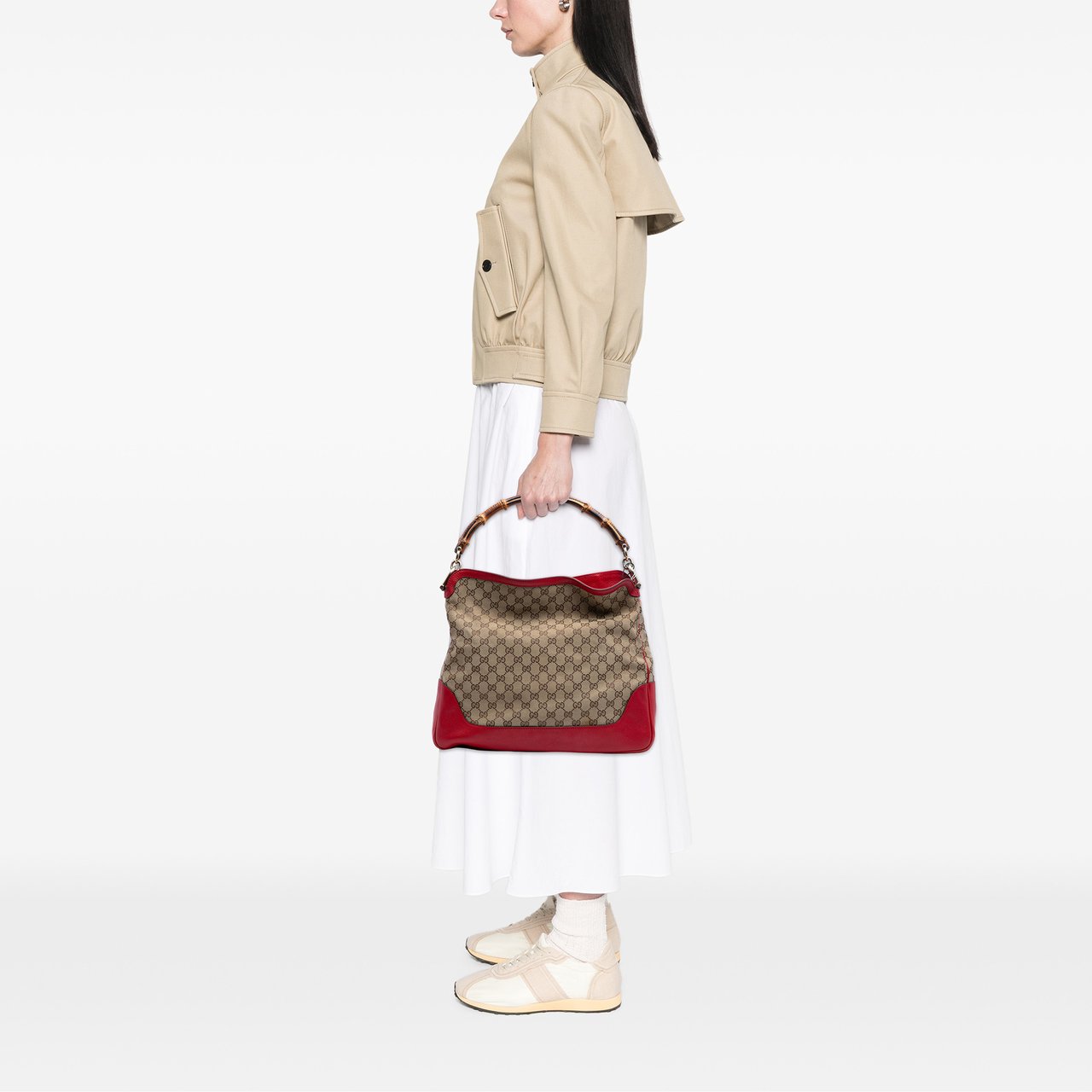 Gucci GG Canvas Bamboo Diana Satchel Bruin