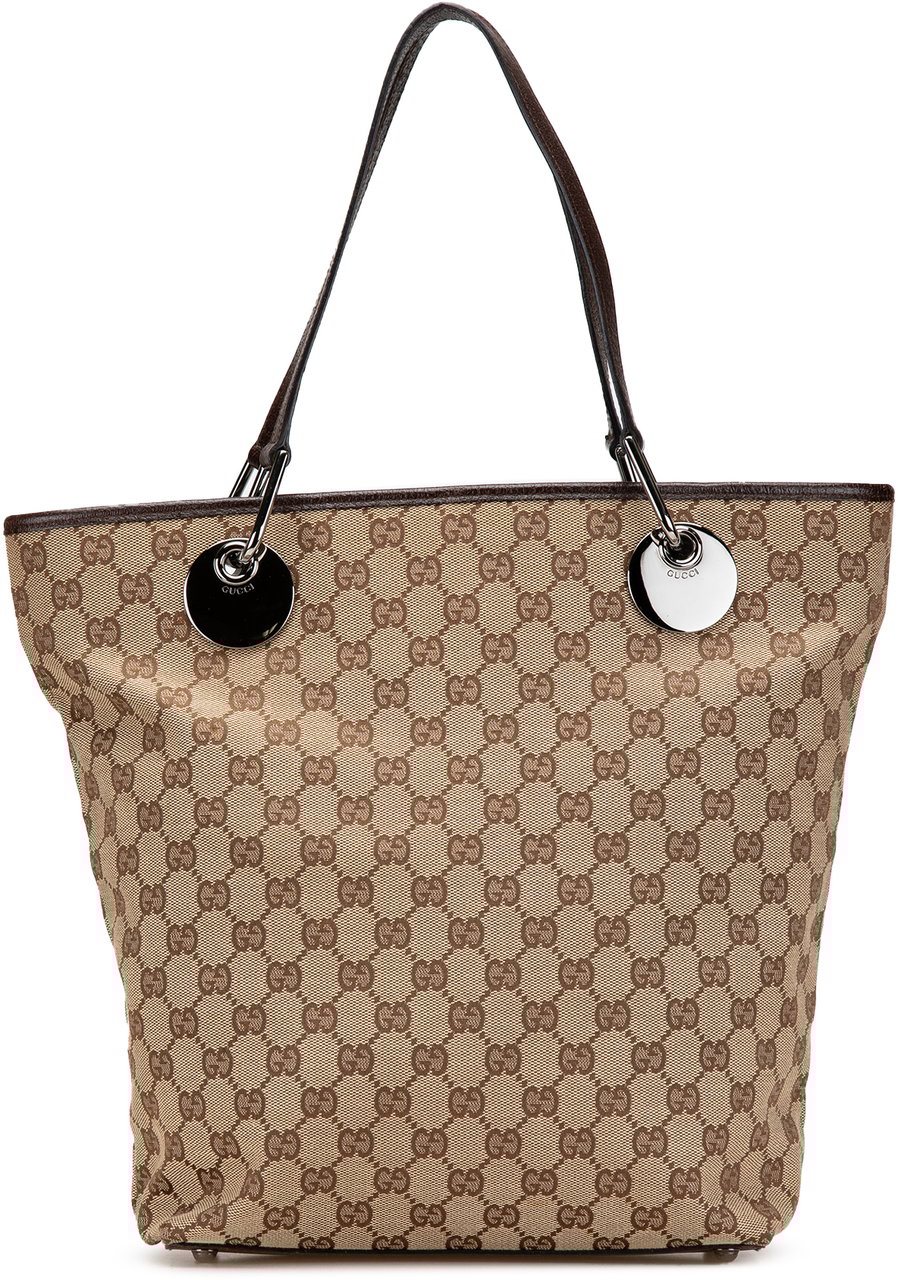 Gucci Large GG Canvas Eclipse Tote Bruin