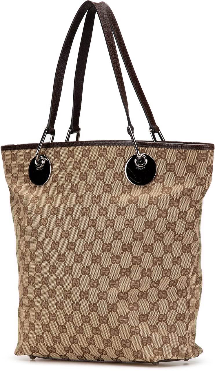 Gucci Large GG Canvas Eclipse Tote Bruin
