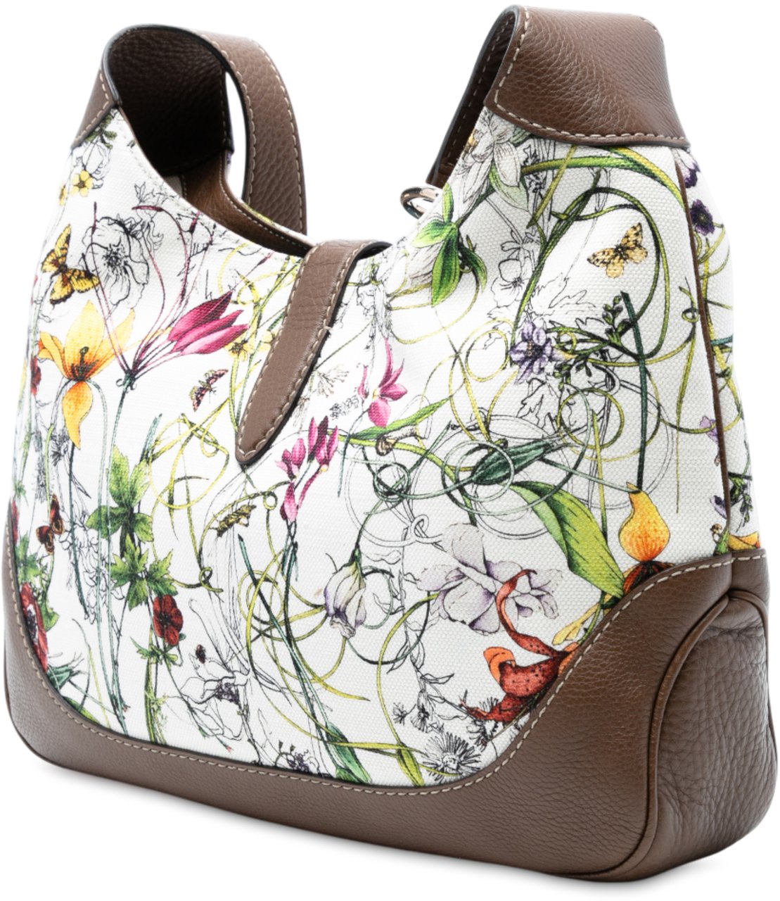 Gucci Flora Canvas Jackie O Bouvier Crossbody Wit