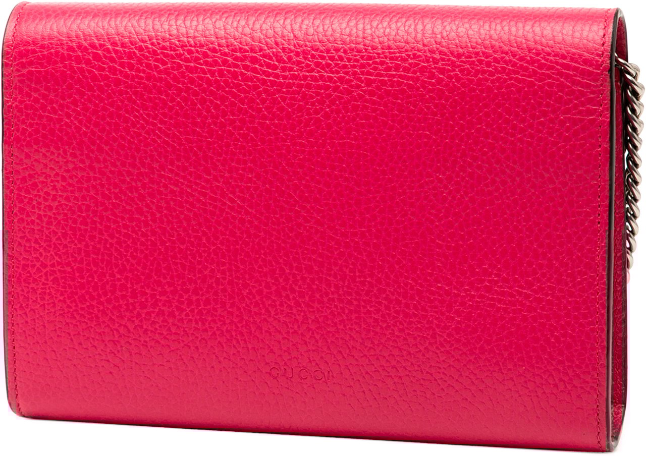 Gucci Mini Leather Dionysus Wallet on Chain Roze