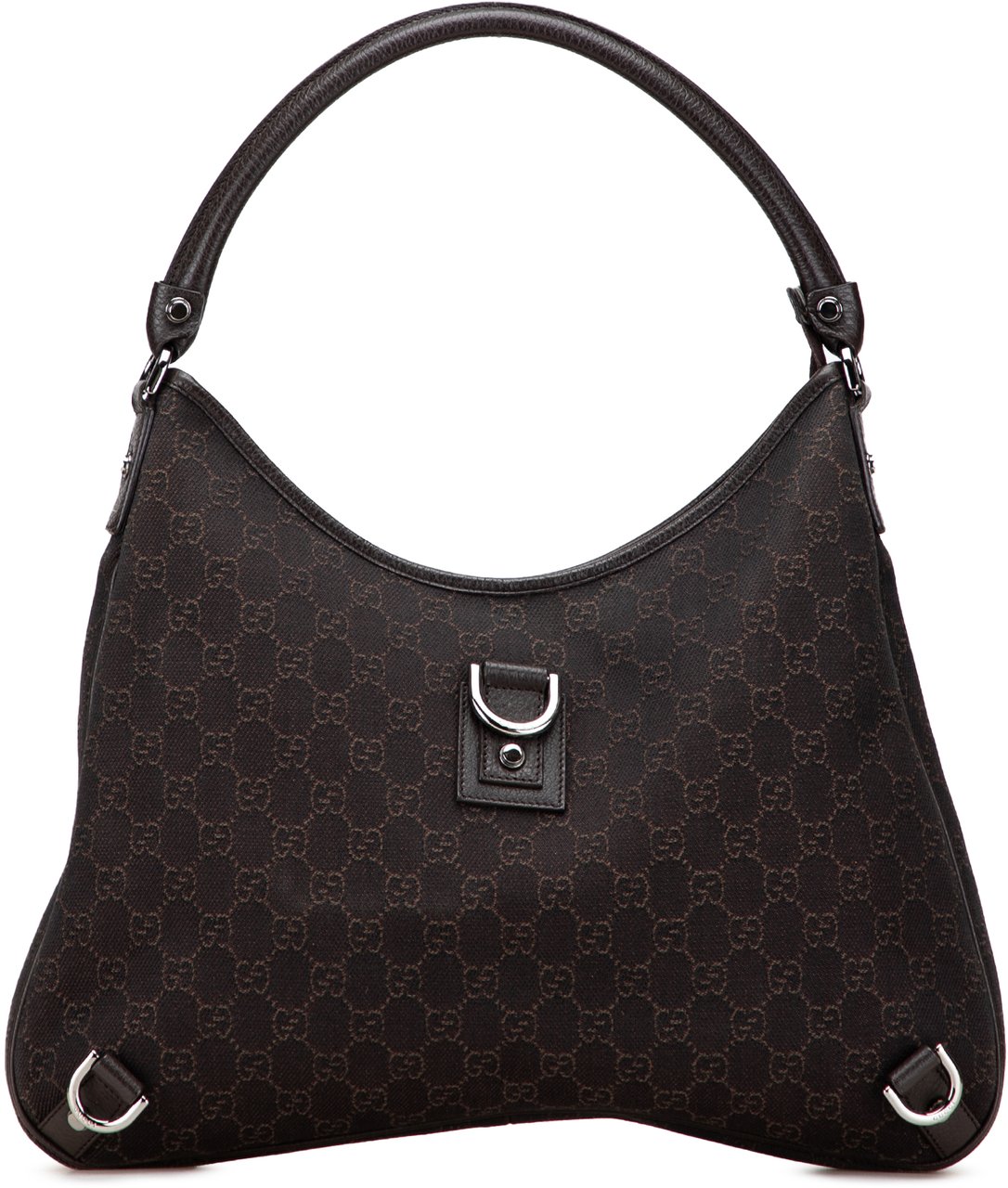 Gucci GG Denim Abbey D Ring Shoulder Bag Bruin