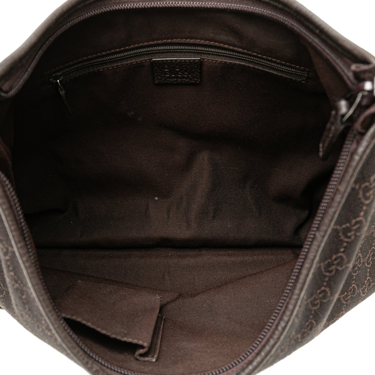 Gucci GG Denim Abbey D Ring Shoulder Bag Bruin