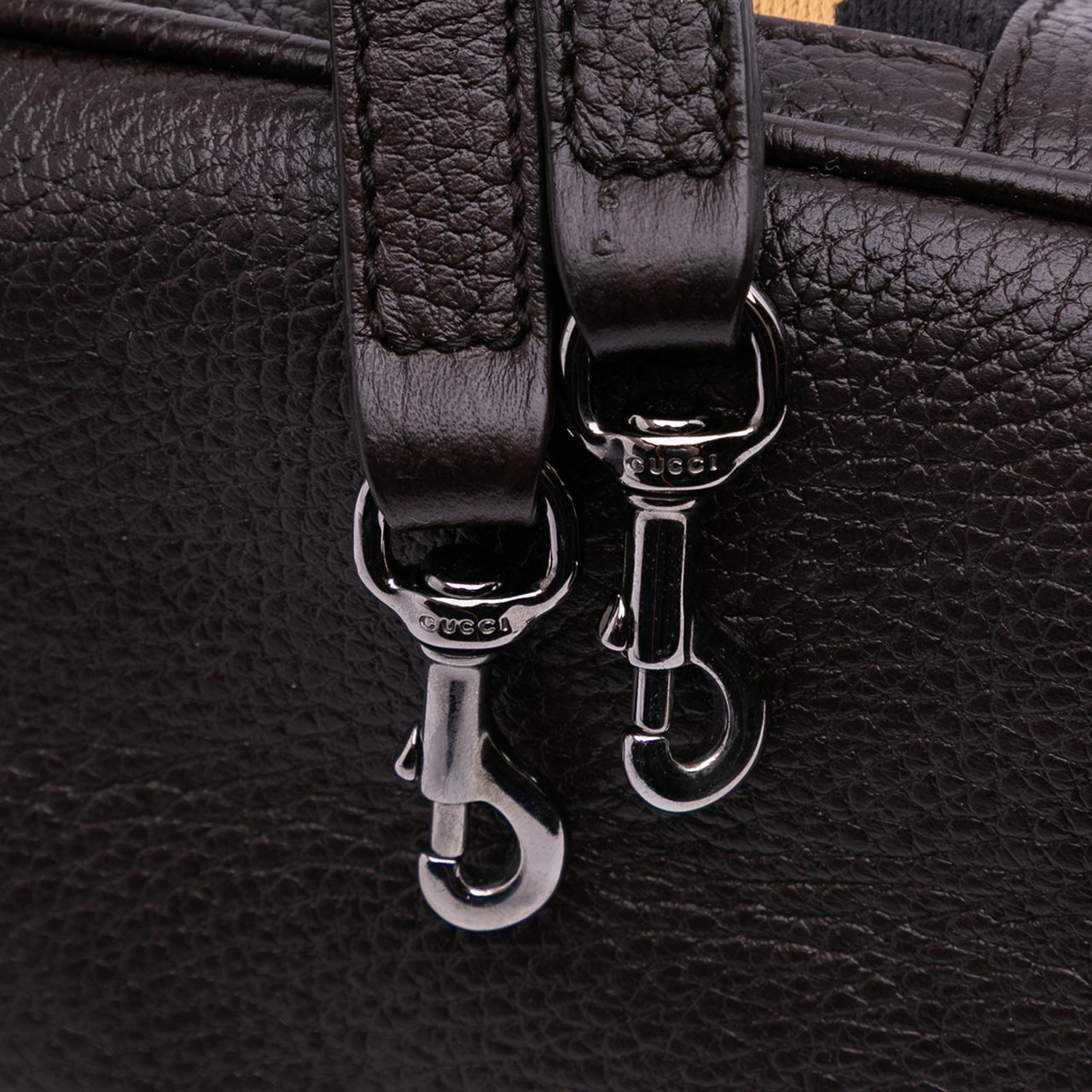 Gucci Mini Leather Web Dome Satchel Bruin