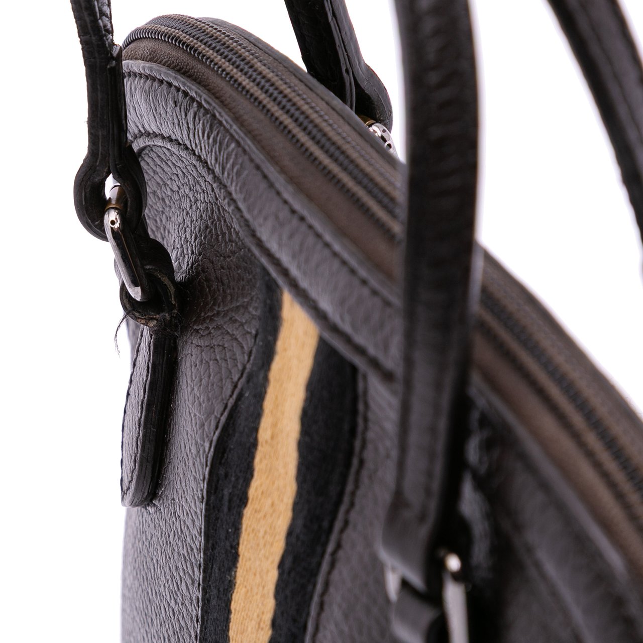 Gucci Mini Leather Web Dome Satchel Bruin