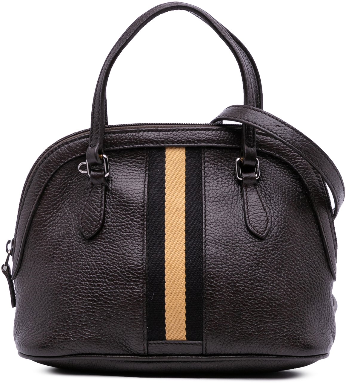 Gucci Mini Leather Web Dome Satchel Bruin