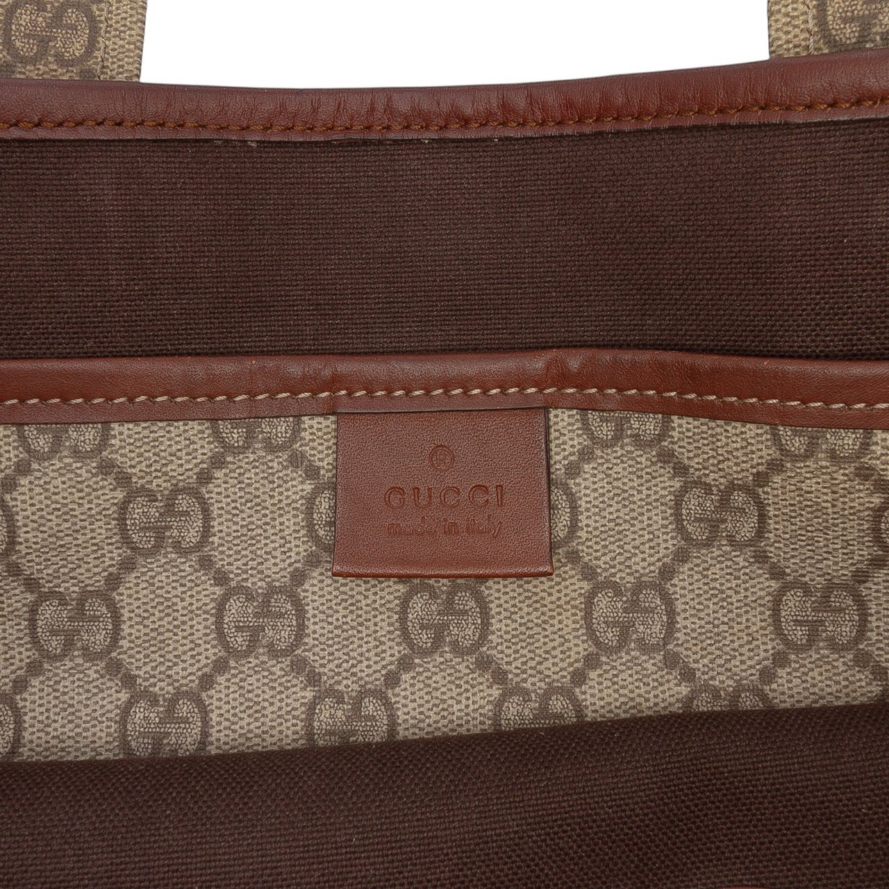 Gucci GG Supreme Web Tote Bruin