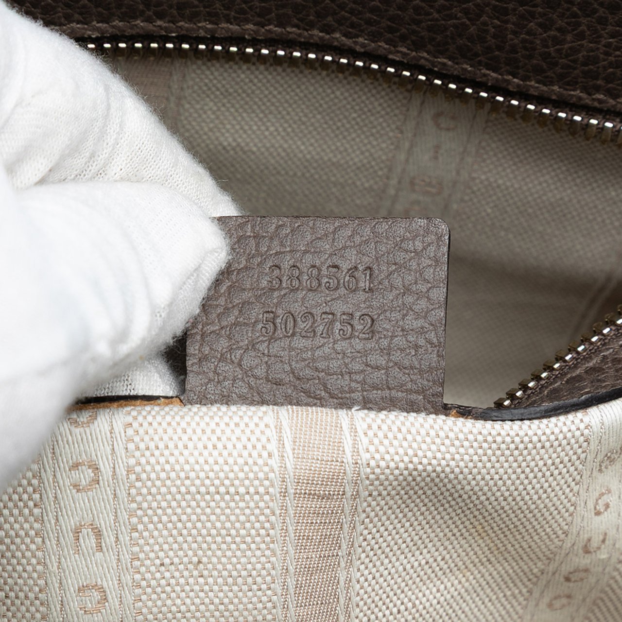 Gucci Pebbled Leather Lady Dollar Tote Goud