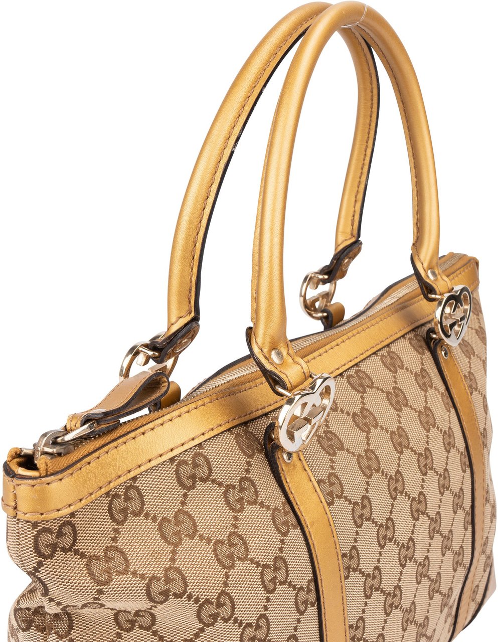 Gucci Gucci GG Monogram Twin Heart Handbag Bruin