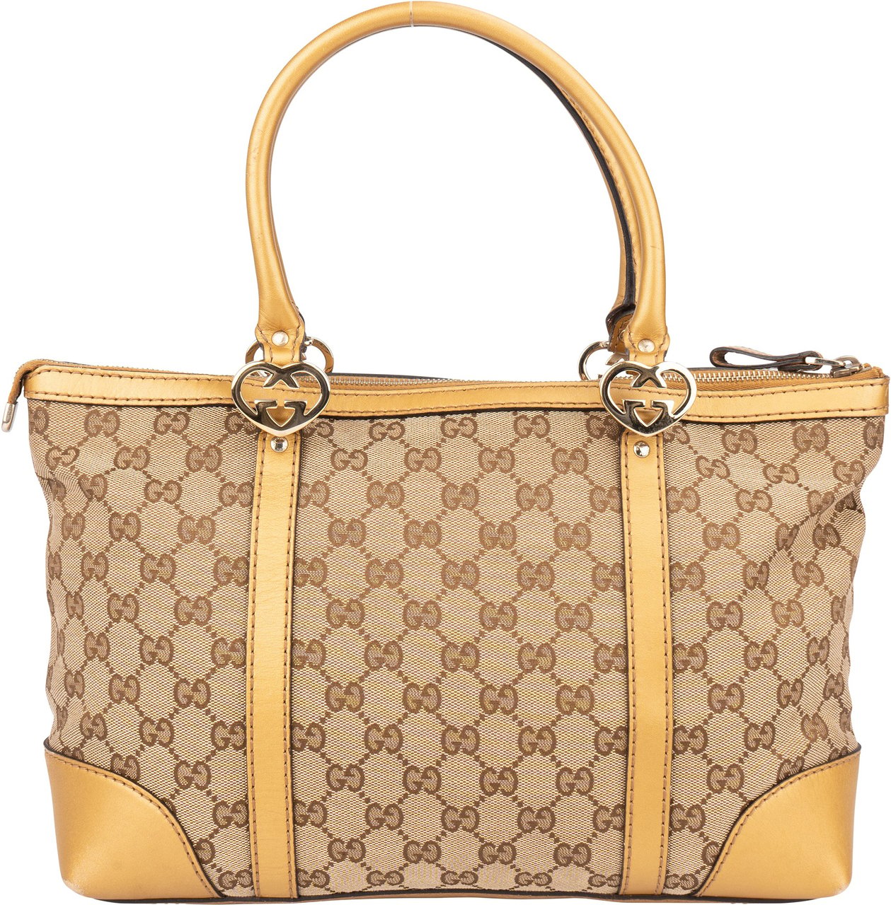 Gucci GG Monogram Twin Heart Handbag Bruin