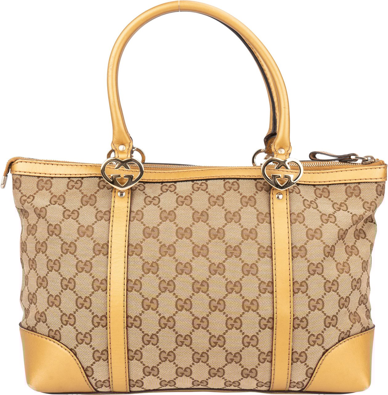 Gucci Gucci GG Monogram Twin Heart Handbag Bruin