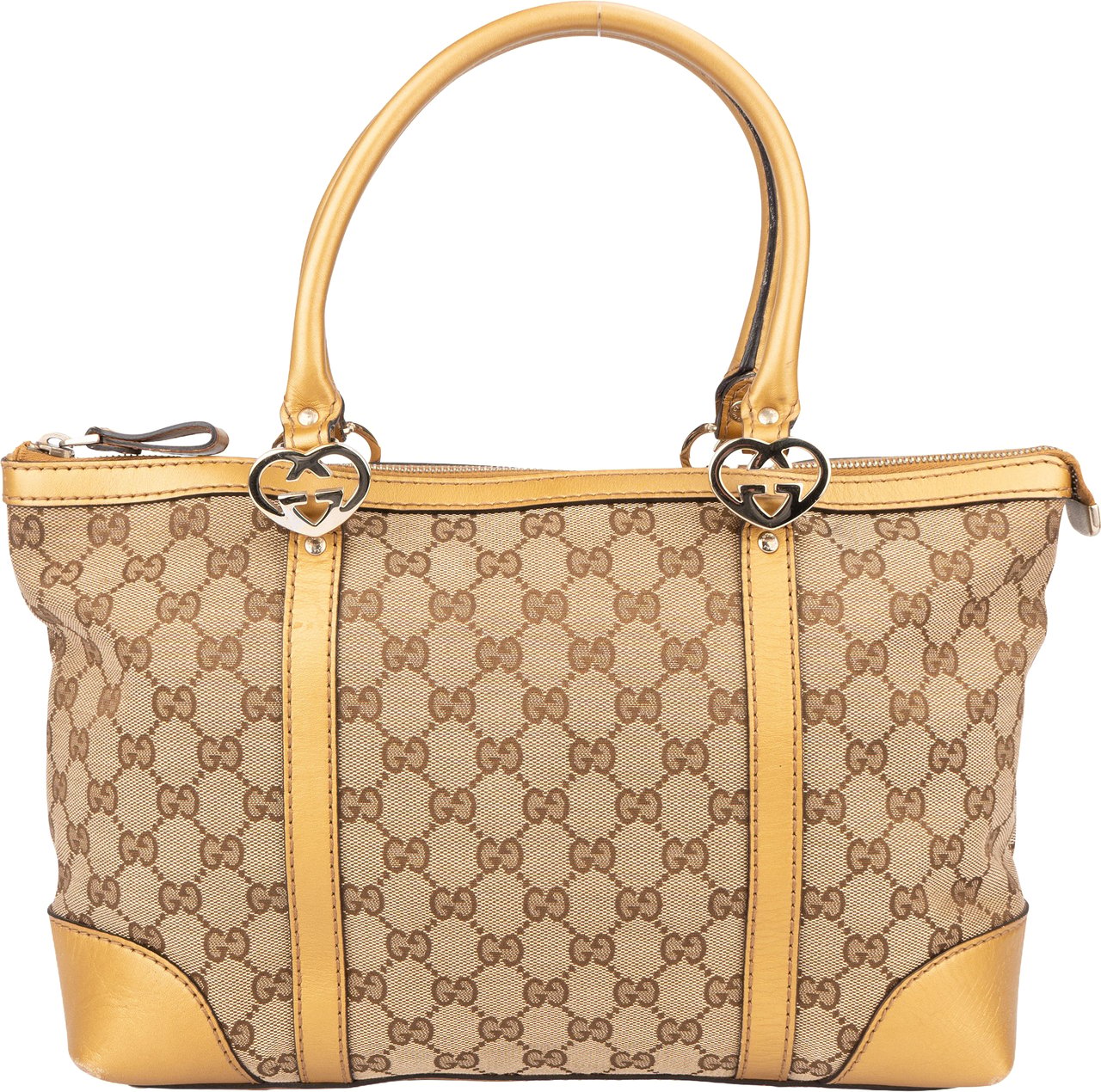 Gucci GG Monogram Twin Heart Handbag Bruin