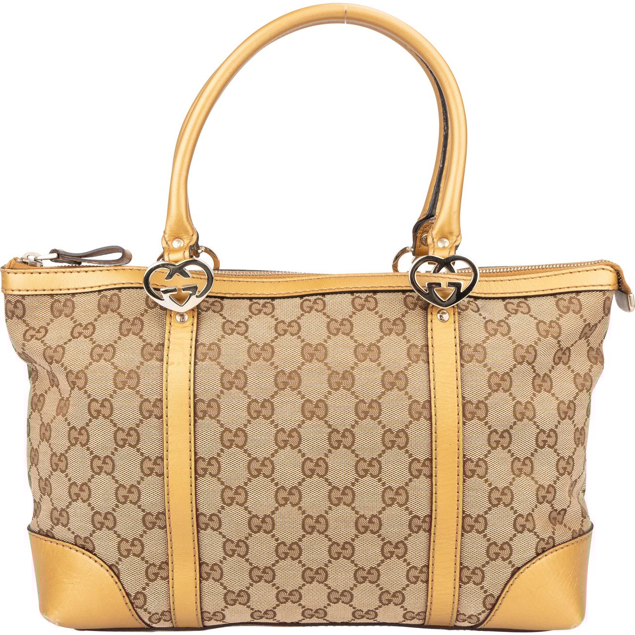 Gucci Gucci GG Monogram Twin Heart Handbag Bruin