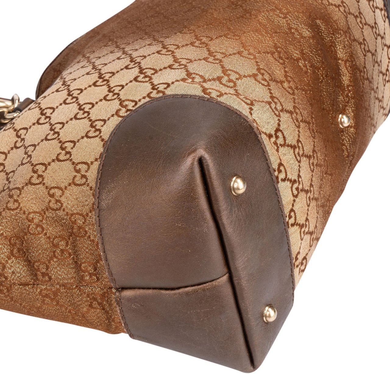 Gucci Gucci GG Monogram Charmy Handbag Bruin