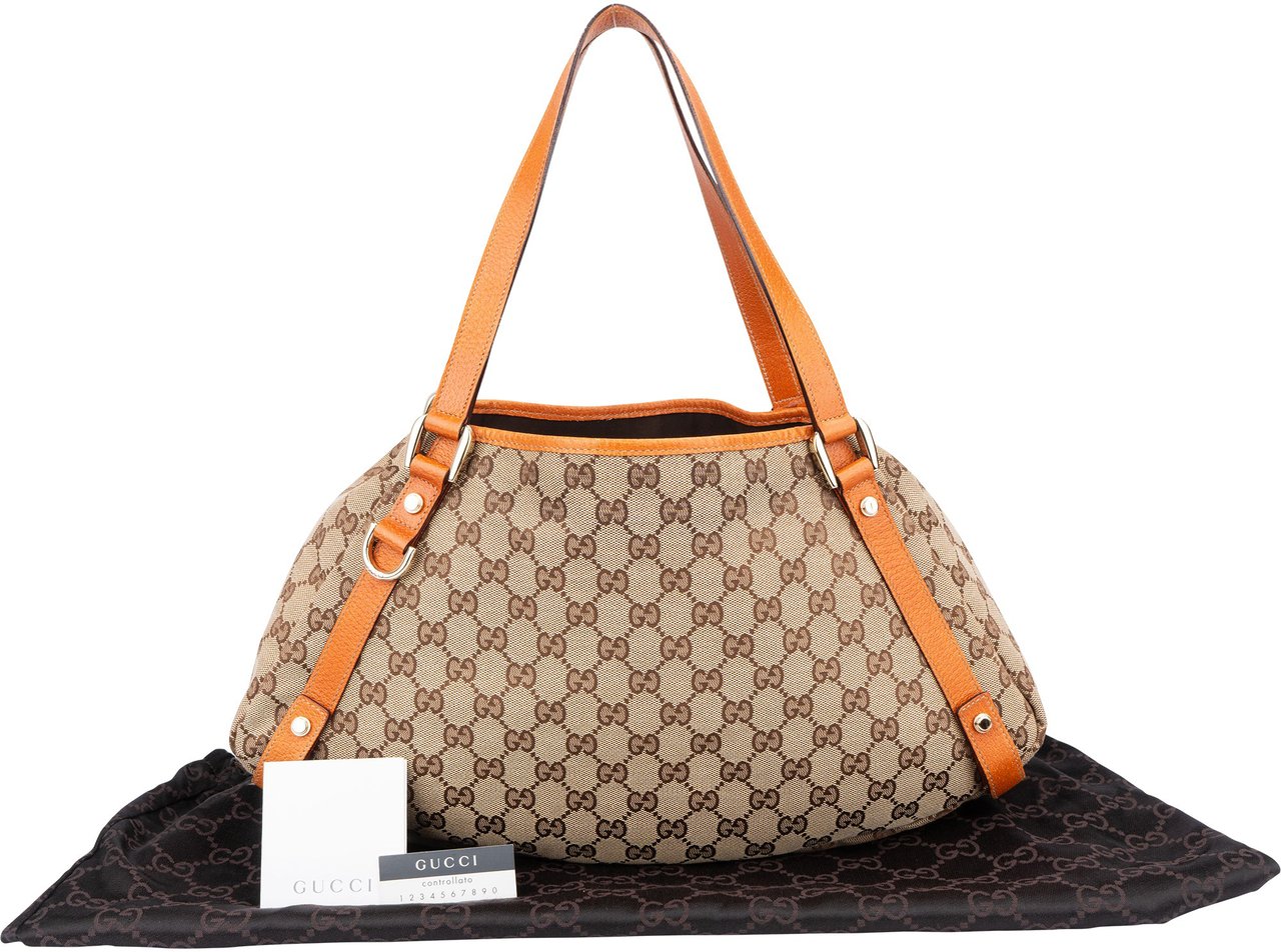 Gucci Gucci GG Monogram Abbey Handbag Bruin