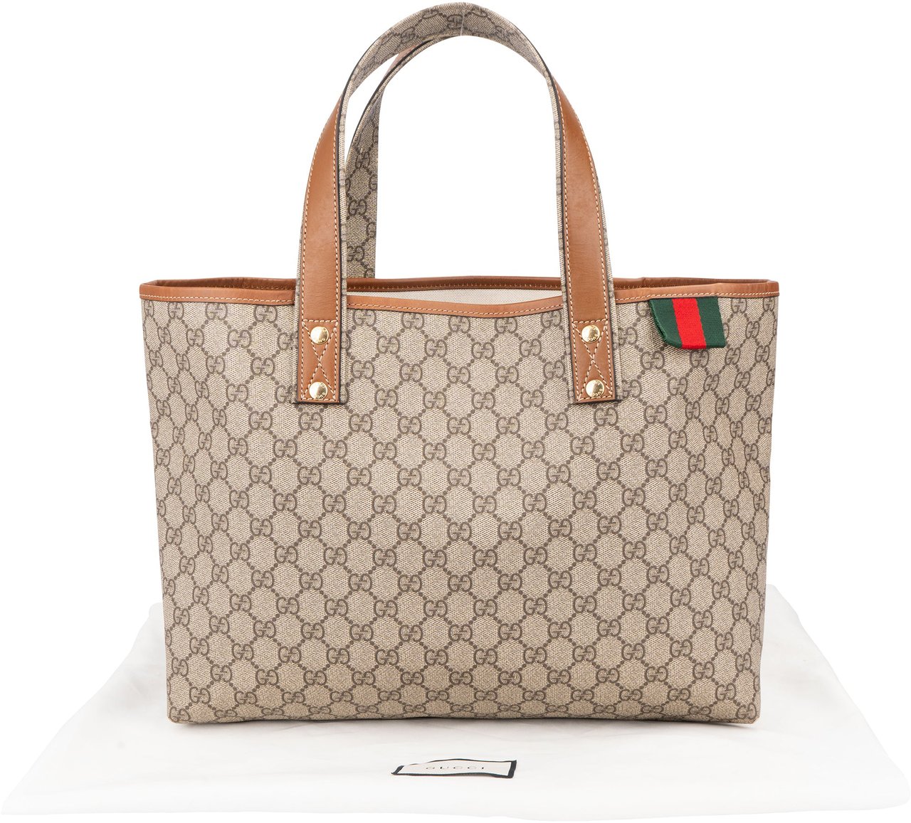 Gucci Gucci Canvas GG Monogram Sherry Line Handbag Bruin