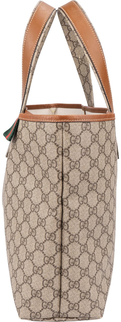 Gucci Gucci Canvas GG Monogram Sherry Line Handbag Bruin